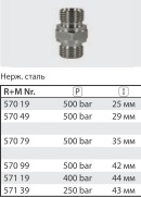 Переходник штуцер 3/8"; штуцер 3/8" BSP (нерж); 500 бар - фото 102907