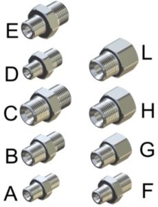 Переходник штуцер 1/2"; штуцер 1/2" нерж. 600 бар - фото 12448