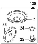 Ремкомплект насоса серии MC 20; MC 25: мембрана NBR (KIT130) - фото 15379