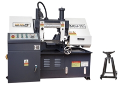 ДВУХКОЛОННЫЙ ПОЛУАВТОМАТИЧЕСКИЙ ЛЕНТОЧНОПИЛЬНЫЙ СТАНОК METAL MASTER MGH-350