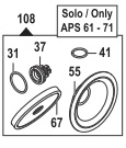 Ремкомплект насоса серии APS 51; 61; 71: мембрана NBR (KIT108)
