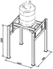 Стойка с шасси для установки бункера-сепаратора 200 л (типа AA 2691) с системой выгрузки в мешки - фото 10699